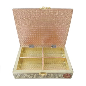 Ramadan Kareem Designed Wooden Handmade Antique Metal Finished Festival Gift Box